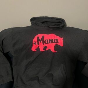 Mama Bear Hoodie - Black and Pink